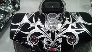 V8 Chopper motorcycle black trike